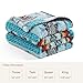 CASAAGUSTO Boho Sherpa Throw Blanket, Aztec Throw, Ultra Soft, Warm, Cozy, Plush, Thick Fleece Bohemian Throw Blanket for Couch, Bed, Sofa (Aqua 50 * 60 Inch)