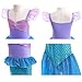Danvren Mermaid Dress, Mermaid Tail Costume Little Girls Princess Dress up with Crown for Girl 3-8 Gift