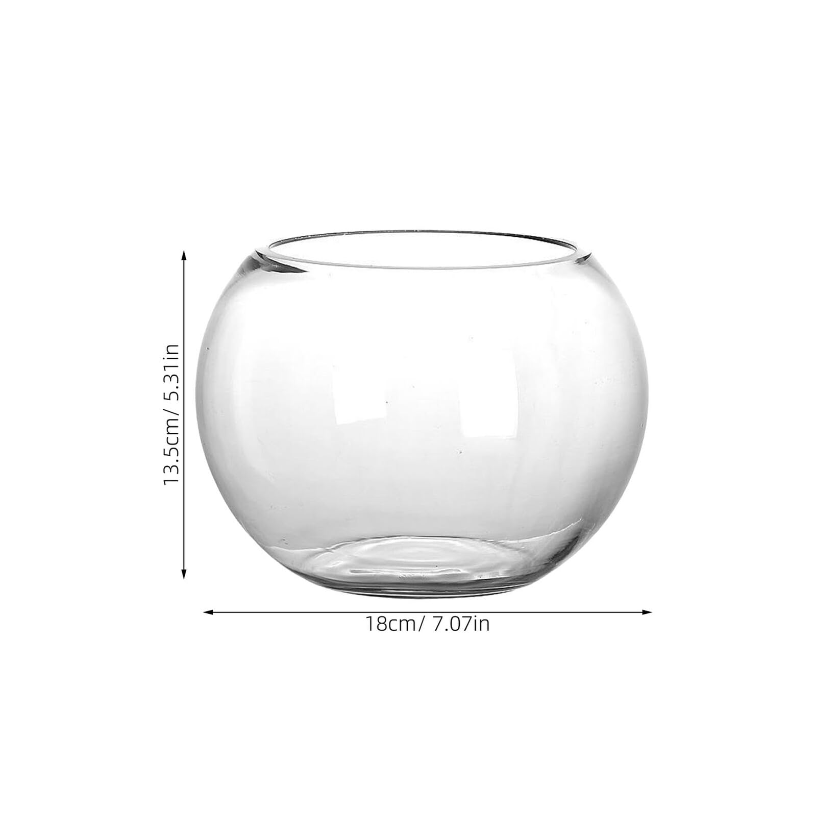 Healvian Runde Aquarium 18Cm Transparentes Glas Goldfischglas FüR Wasserpflanzen Und Dekoration Im Wohnzimmer Und BüRo