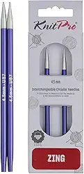 Par de Agulhas de Tricô Intercambiáveis 4.50mm - Zing Especial - 47524 - Knitpro