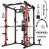 ARMAC Smit Machine 2000LBS Dual Pulley Functional Power Cage Squat Rack with Cable Crossover System Home Gym Trainer Pull Up Bar Spotter Arms Home Gym Equipment