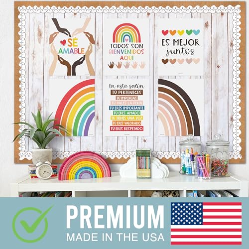 Hadley Designs 6 Spanish Classroom Decorations – Spanish Posters, Diversity Posters for Classroom, Todos Son Bienvenidos Poster, Cultura y Diversidad en Español, Colorful Themed Decor - Image 3