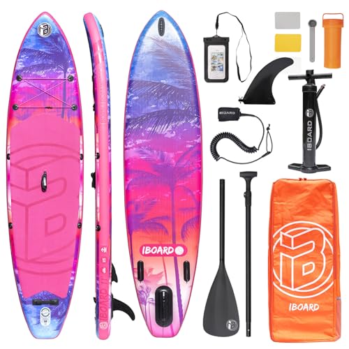 iBoard Aufblasbares Paddelbrett, 28,9 x 83,2 x 15,2 cm, dick, ausgezeichnetes Stand-Up-Paddle-Board mit Zubehör, breit und stabil, hohe Belastung, erkunden Sie Angeln, Yoga