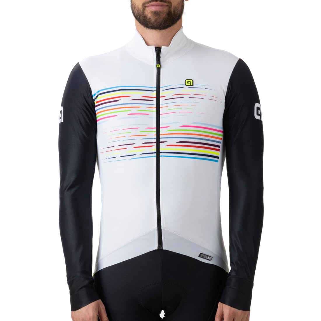Alé Cycling Męska koszulka z długim rękawem z logo PR.S, biała, L