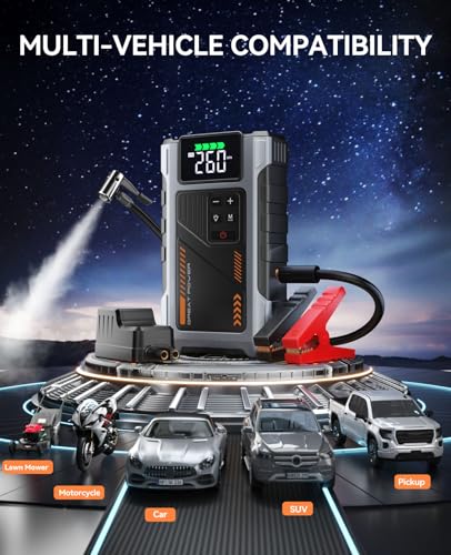 Geeneu Car Battery Charger Jump Starter with Air Compressor