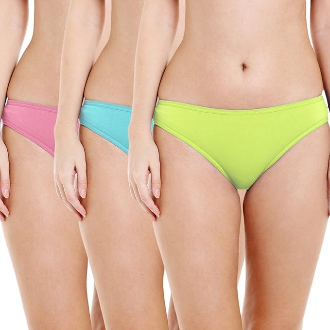 Women's Cotton Bikinis (Pack of 3) Color May Vary-image-44