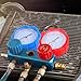 Cabilock Automotive Manifold Gauge Set with Low and High Pressure Gauges, Red Sturdy HVAC Pressure Tool for Car Ac System Maintenance and Coolant Testing