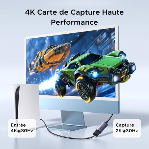 UGREEN Carte de Capture Vidéo HDMI 4K 30Hz vers USBA USBC 3.0 2K 30Hz 1080P – vue 2