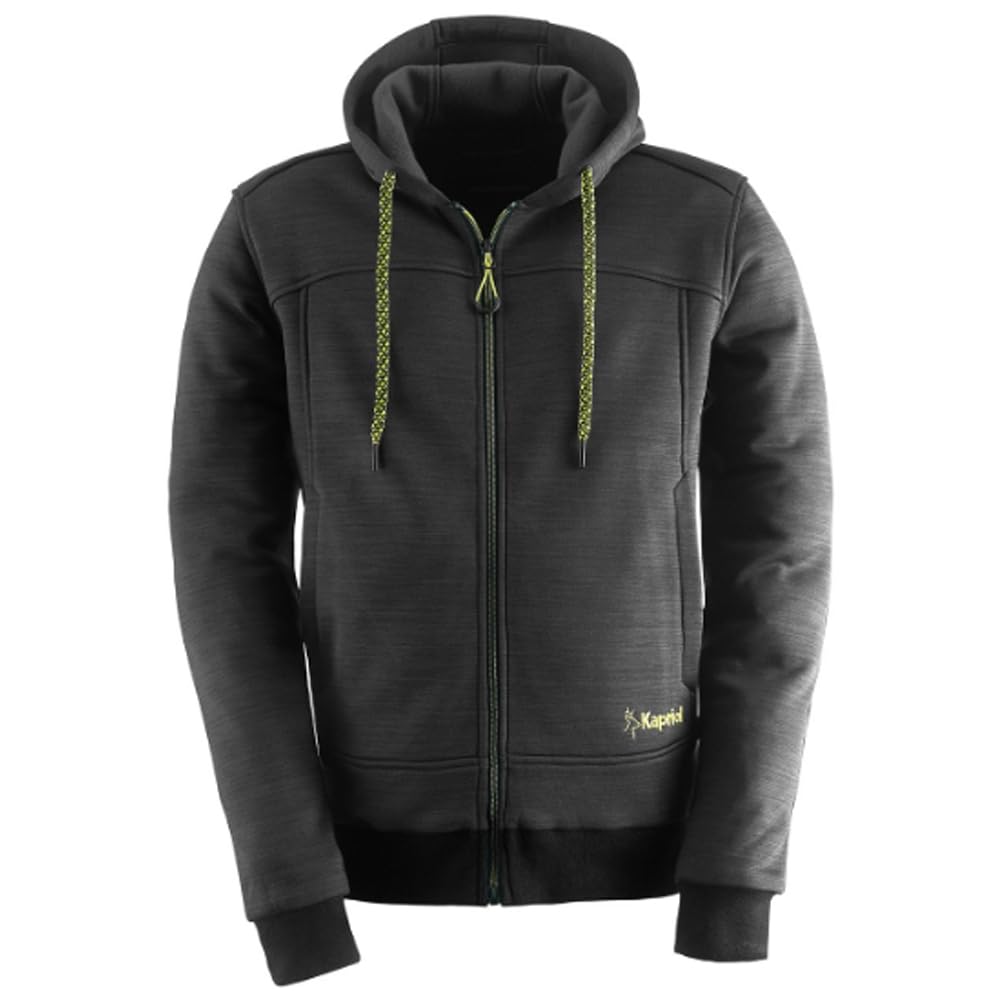 FELPA UOMO DA LAVORO SLICK ZIP CAPPUCCIO REGOLABILE NERO M-XXL KAPRIOL