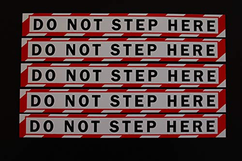 (5 Pack) No Step Sticker Vinyl Decal - Airplane Wing Warning - 8  X 1  Each - Safety Indoor Outdoor Waterproof (X5PS85)