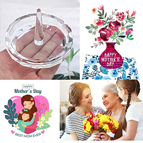 Image of Clear Crystal Ring Holder Dish Wedding Jewelry Tray Vanity Decor