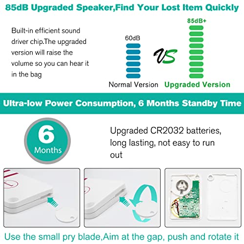 Key Finder Locator,Wireless Rf Item Finder For Father's Day Key Tracker With 85Db Beeping Sound And 115 Feet Remote Control Locator Tags And Keychains (6 Receivers With Number White) #TOP3