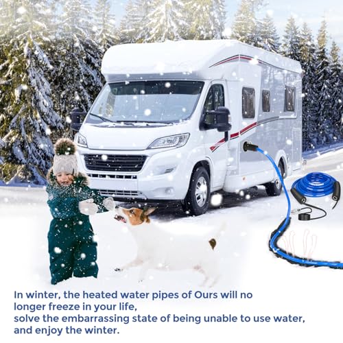 Image of 100FT RV Heating Water Hose, Lead and BPA-Free,1 /2 Inner Diameter, Anti-Freezing Temperature Drops to -45F, a Great RV Accessory for Campers, Livestock, and Agriculture (100FT-2)