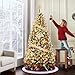 Garvee 7.5 ft Pre-Decorated Artificial Christmas Tree Prelit, Partially Flocked Design Xmas Tree with 1042 Branch Tips, 550 LED Lights, Pinecones & Metal Stand for Christmas Decorations