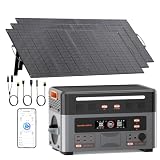 3600W Centrale Elettrica Portatile con Pannello 3x200W, 2016Wh Generatore Solare con Batteria LFP, UPS, Ricarica 80% in 1h, 14 Porte, Portable Power Station per Casa, Camper, PowerMax 3600PE