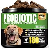 Probiotics for Dogs – Helps Digestion, Loose Stools, Gas & Sensitive Stomachs, Probiotics for Itchy Skin & Dog Yeast Infection, Immune & Fresher Breath with 4 Prebiotics & 5 Digestive Enzymes – 180 ct