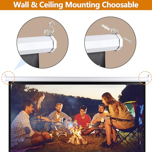 image for SUPER DEAL 72'' 4:3 HD Projection Screen Foldable Anti-Crease Portable