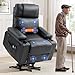 Brage Living Power Lift Recliner Chair for Elderly with Massage & Heat, 160° Adjustable PU Leather Electric Recliner with Remote, Cup Holders, Side Pockets, and Stand Assist for Living Room (Black)