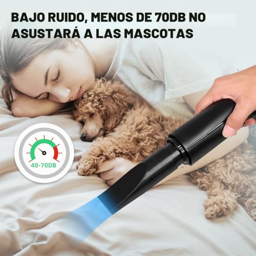 Miniatura 4 de Secador De Pelo Para Perros, 2800 W Low Noise Mascotas Secador Soplador De Pelo De Velocidad Continua Y Temperatura Ajustable, Profesional Secador Perro Con 4 Boquillas Y Manguera Larga Blanco