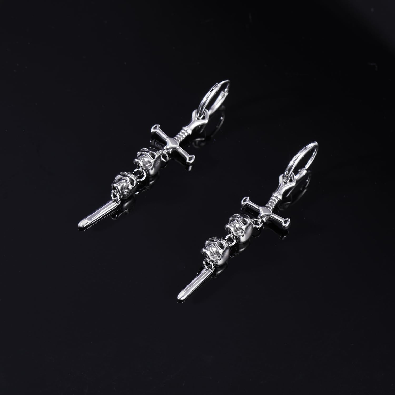 Gothic Dragon Sword Skull Scorpion Octopus Snake Alien Facehugger Stud Earrings Ear Cuff Retro Punk Rock Earrings for Men Women Stainless Steel Dangle Drop Earrings Jewelry Gifts