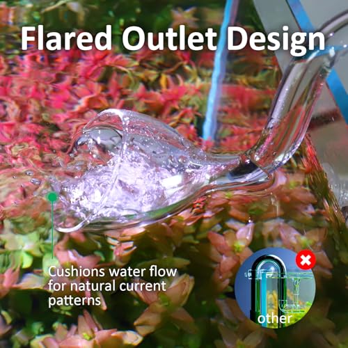 Image of 17mm Aquarium Glass Lily Pipe with Inflow, Outflow and Brush & 6 Suction Cups for 5 /8 inch ID (16 /22mm) Tubing