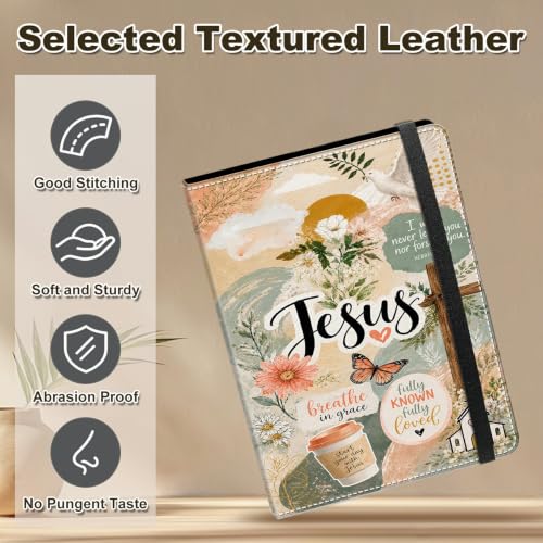 Image of Photo Album 4x6 120 Photos with Strong Elastic Band, Floral Jesus Collage | Large Capacity Premium Leather Picture Album, Portable Wallet Albums Photo Book for Family Anniversaries Wedding Baby