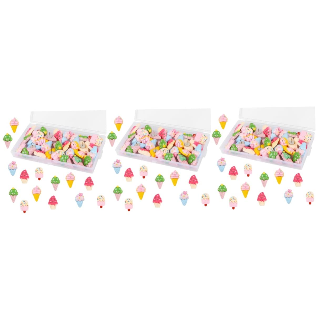 3 Sets Ice Reißzwecken Harz-reißzwecken Multifunktions-reißzwecken Für Dokumente Fotos Karten Bruchsicheres Kompaktes Design 30 Stück * 3