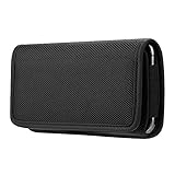 CASZONE Universal Cell Phone Holster Case Phone Belt Loop Pouch Horizontal with Belt for Mobile PhoneNylon Holster Case Compatible with Under 6.5 inch for Samsung iPhone Hauwei etc Black