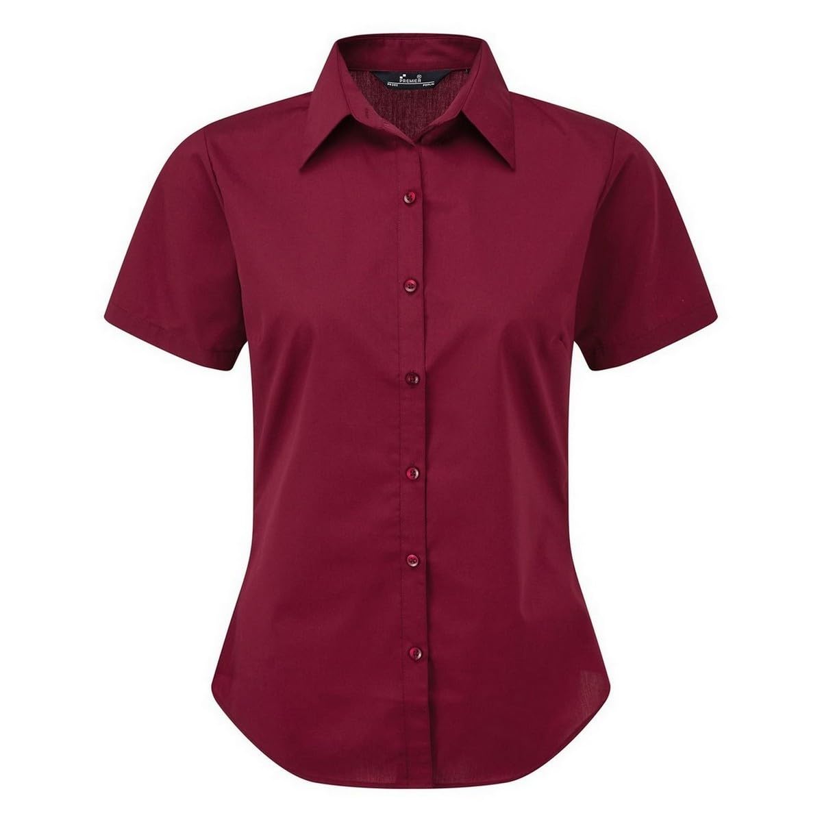 Premier Short Sleeve Poplin Blouse/Plain Work Shirt (22) (Burgundy)