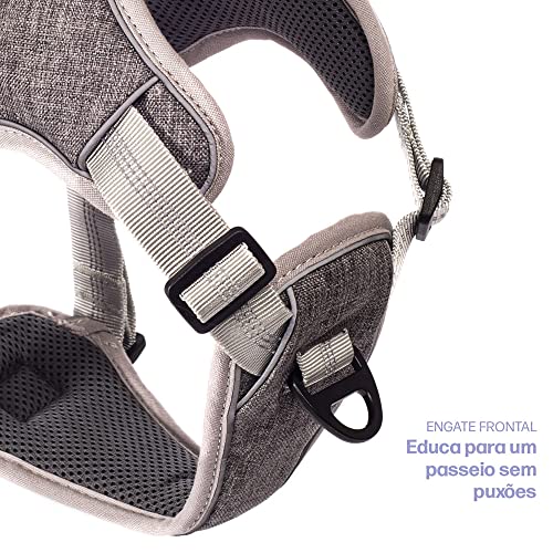 Coleira Peitoral Antipuxão para Cachorro MADOG Comfort Cor:Cinza;Tamanho:M