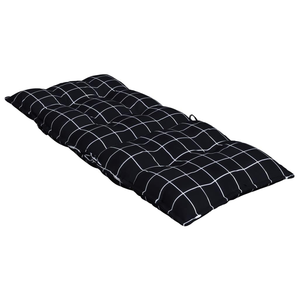 Poduszki na wysokie oparcie 4 sztuki, czarna tkanina Oxford | 120 x 50 x 7 cm, wypełnienie z pustych włókien PP, antypoślizgowe z elastycznymi paskami, do biura patio