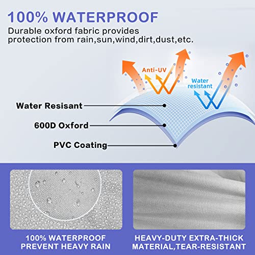 Umbrauto Outdoor Patio Sofa Cover Heavy Duty 600D Waterproof Anti-Fading Outdoor Couch Cover Patio Furniture Cover With Upgrade Air Vent, Grey #TOP2