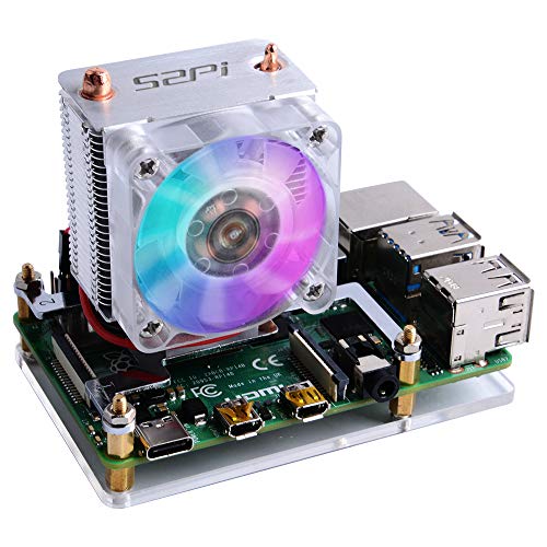 Generic Raspberry Pi Cooling Fan, Raspberry Pi ICE Tower Cooler, RGB Cooling Fan with Raspberry Pi Heatsink for Raspberry Pi 4 Model B & Raspberry Pi 3B+ & Raspberry Pi 3 Model B