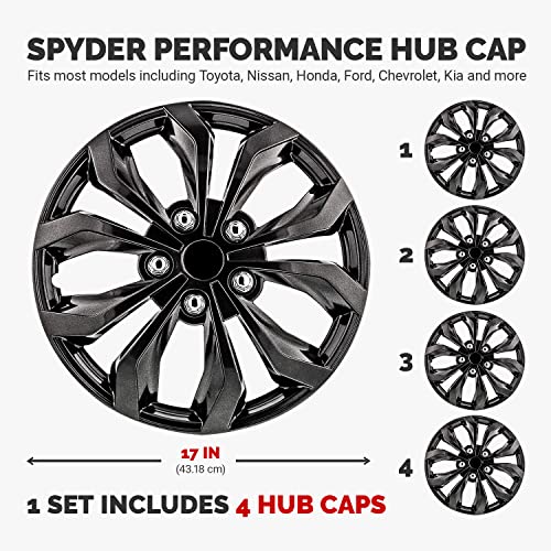 Pilot Automotive Wh555-17Gm-B 17 Inch Spyder Gunmetal Grey Universal Hubcap Wheel Covers For Cars - Set Of 4 - Fits Most Cars #TOP1