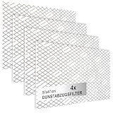 com-four® 4x Dunstabzugsfilter für Dunstabzugshaube mit hoher Filterleistung - 1 mm Flachfilter Universal Zuschneidbar mit Sättigungsanzeige - 100% kompostierbar - 57 x 47 cm (Mit Indikator - 4 Stück)