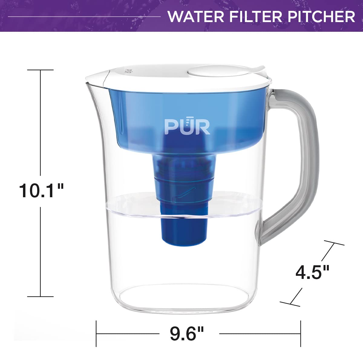 PUR Water Pitcher Filtration System, 7 Cup, Clear/Blue: Home & Kitchen