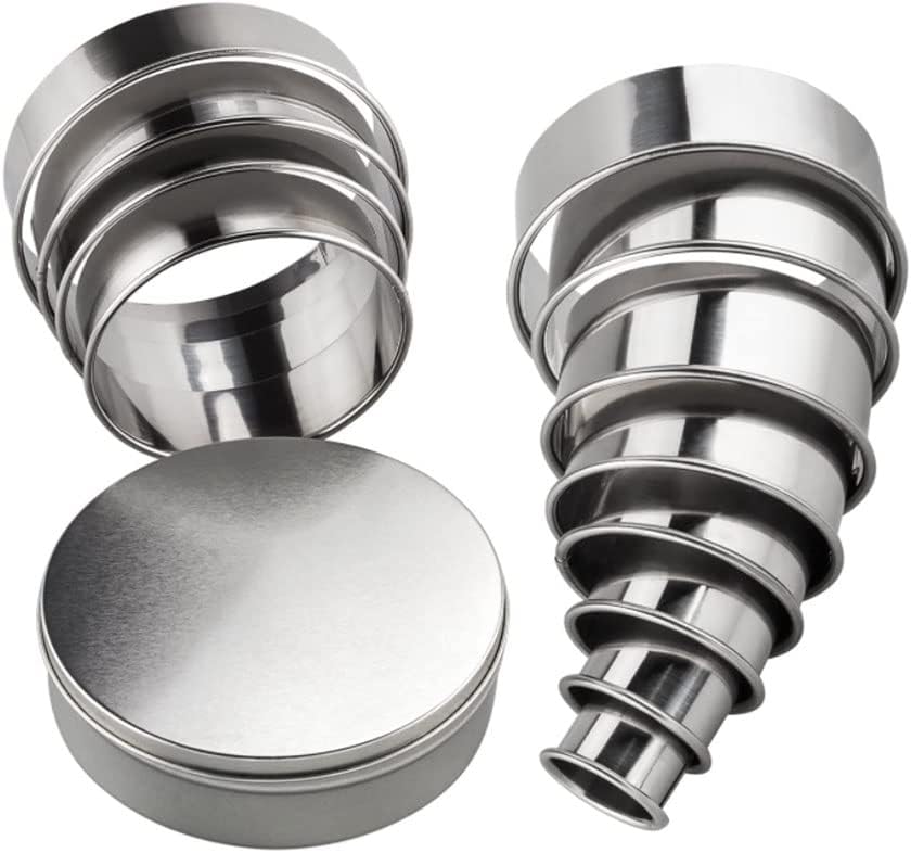 Beauenty 12Pcs Round Cookie Cutter Set,Stainless Steel Metal Ring Baking Molds, Stainless Steel Cookie Cutters and Dough Cutters