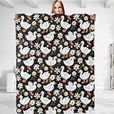 dhakalrlde Cute Duck Daisy Blanket Plush Throw Blanket - Soft, Comfy, Warm, and Fuzzy Flannel Blanket Ideal for Couch, Bedroom, Travel, Bed, Office for Men and Boys 50x60in