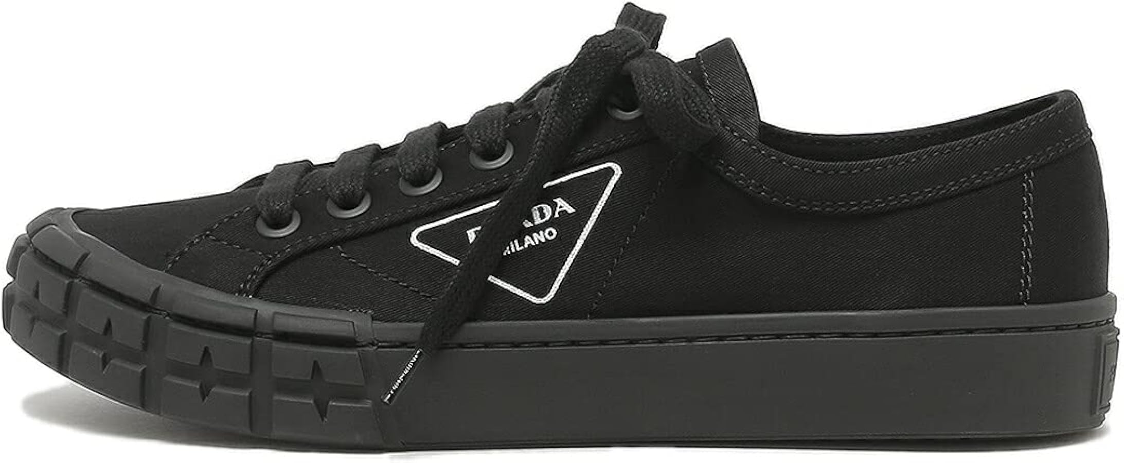 【美品】PRADA　ダブルホイール　ギャバジン スニーカー　厚底　ブラック 1k16《美品》 PRADA プラダ ダブルホイール ギャバジンスニーカー 24cm