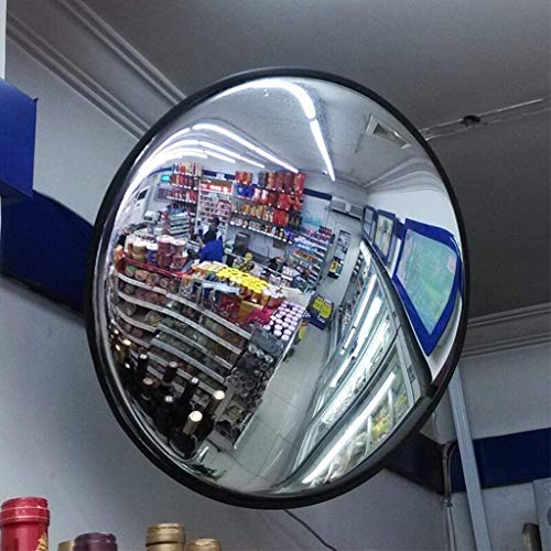 ZCM Sicherheitsspiegel Verkehrsspiegel Weitwinkel Verkehrsspiegel Konvexer Spiegel Für Supermarktlager, Diebstahlsicherung(Size:45CM,Color:Schwarz) Cover