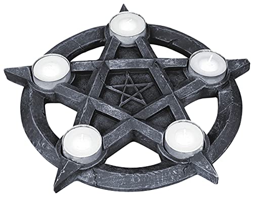Nemesis Now Pentagram - Portavelas (32 cm), Color Gris