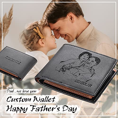 Personalized Wallet for Men with Picture Custom PU Leather Wallets Minimalist Money Clip Wallet for Men Husband Dad（ style 1）2