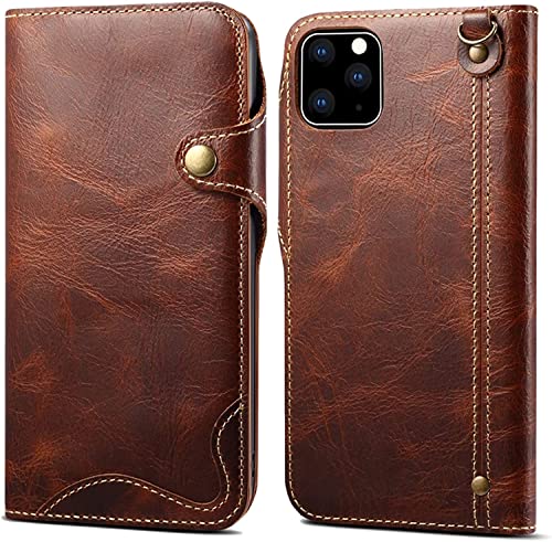 Étui portefeuille antichoc iPhone 12 Pro Max avec béquille GUMMMY marron