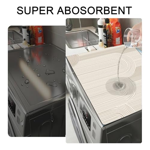 Image of Washer and Dryer Covers for the Top, Non-slip Dryer Top Protector Mat, Dust-proof Washing Machine Cover, 23.6 inch x 19.7 inch (geometry, 23.6 inch x 19.7 inch)