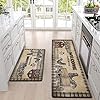 ASPMIZ Farmhouse Kitchen Mat Set Anti Fatigue 2 Piece, Non-Skid Waterproof Kitchen Mats and Rugs Cushioned, Washable Kitchen Rug Chicken Floor Comfort Mats for Kitchen Home, 18'' x 48'' + 18'' x 30''