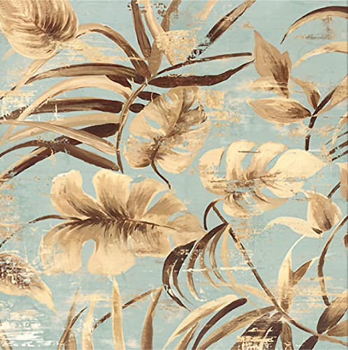 Kit Point de Croix 11CT Feuilles Jaunes Broderie 40x50 cm