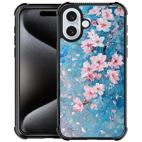 Coque iPhone 16 antichoc style aquarelle arbre fleurs de cerisier