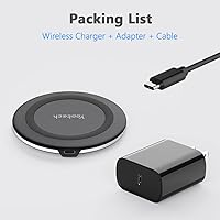 Vista 6 de yootech Wireless Charger, 10W Max Wireless Charging Pad with Quick Adapter, Compatible with iPhone 17/17 Pro/17 Pro Max/Air/16/15/14/13/SE