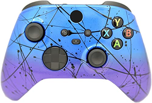 Image of Hand Airbrushed Fade Custom Controller Compatible with Xbox Series X /S & Xbox One (Series X /S Blue & Purple)