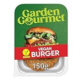 GARDEN GOURMET Hamburguesa Clásica Vegetariana Refrigerada - Burger vegetal sin carne a base de proteina de soja y trigo con pimiento, cilantro y comino, apta para veganos - 150g (2 porciones)